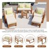 Wood 6-Piece Conversation Set, Sectional Garden Seating Groups Chat Set with Ottomans and Cushions for Backyard, Poolside, Balcon