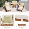 Wood 6-Piece Conversation Set, Sectional Garden Seating Groups Chat Set with Ottomans and Cushions for Backyard, Poolside, Balcon