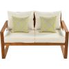 Wood 6-Piece Conversation Set, Sectional Garden Seating Groups Chat Set with Ottomans and Cushions for Backyard, Poolside, Balcon